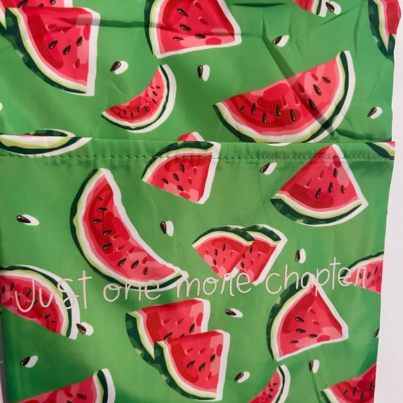 Other - Book sleeve in fun watermelon print with Just One More Chapter message